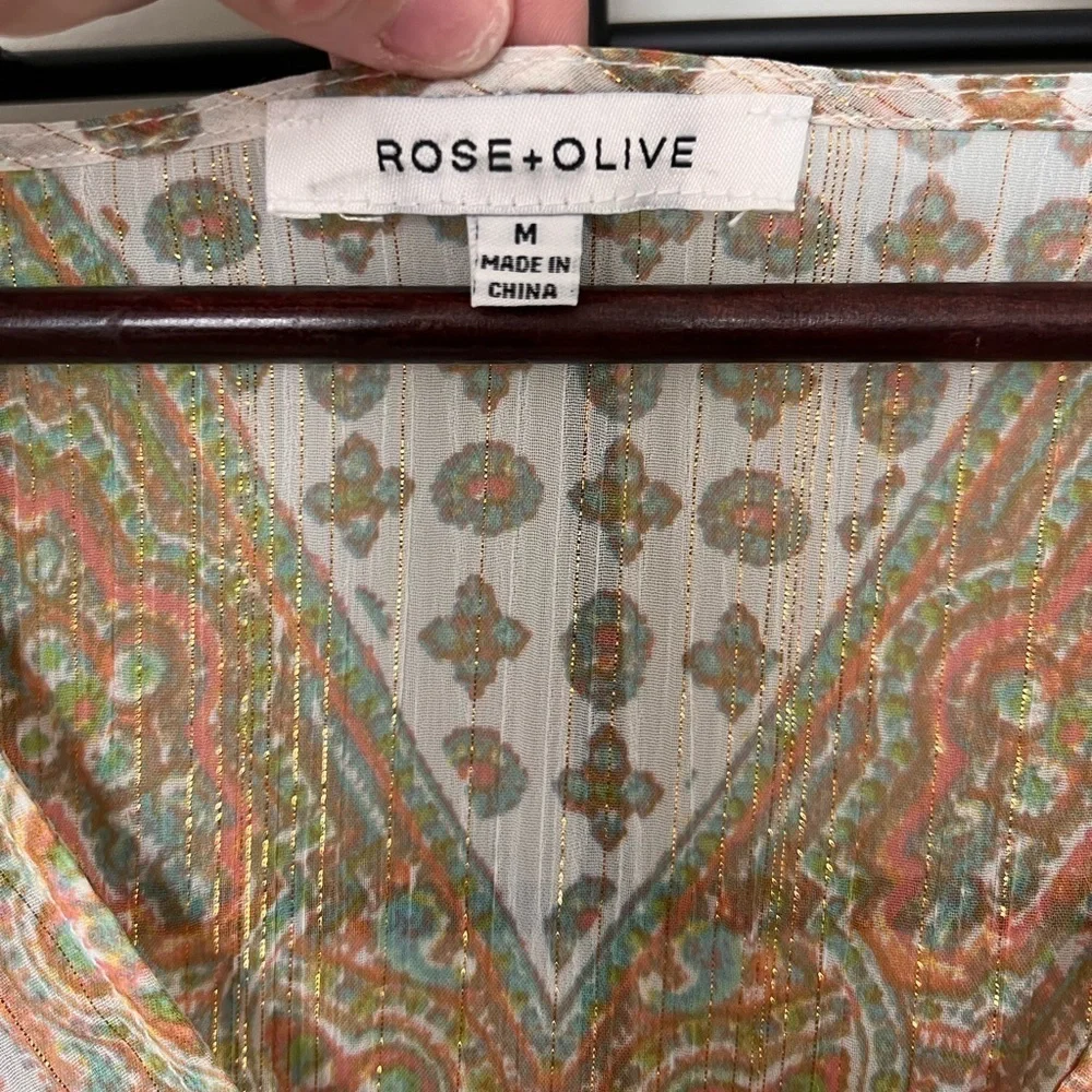 Gorgeous Sheer Boho Lurex Top Sz M - Picture 3 of 7